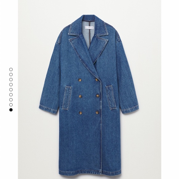 NWOT Mango double breast denim trench coat - Picture 3 of 8